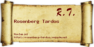 Rosenberg Tardos névjegykártya